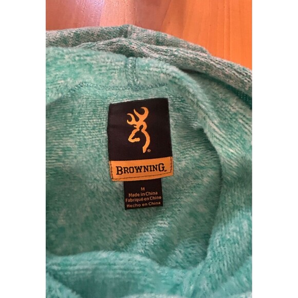 Browning Women’s Pullover Hoodie Green Teal Size Medium/M Front Pocket - Picture 5 of 8